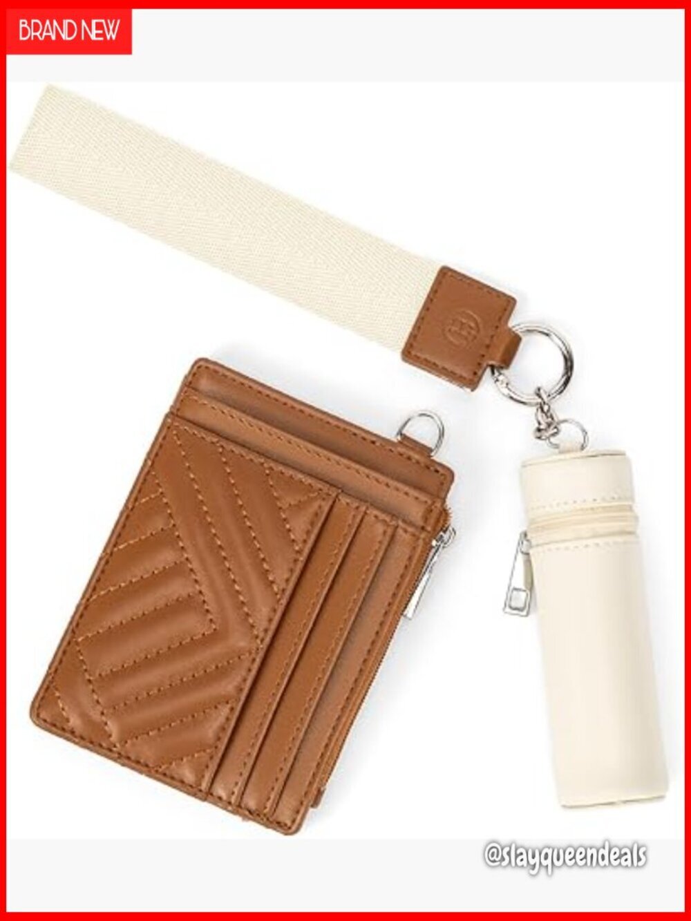 RFID Blocking Leather Wristlet Wallet with Coin Purse & Lipstick Case